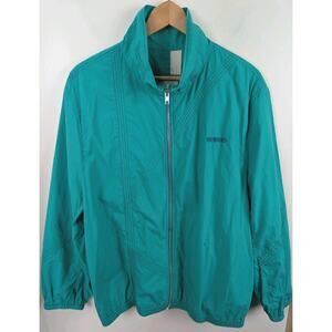 Kenzo Paris Men's XL Jacket Turquoise Green Light Zip Up Windbreaker